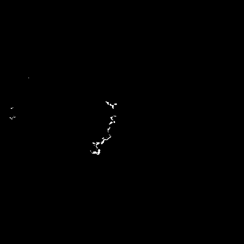Binary mask marking the active fire fronts found in the scene.
